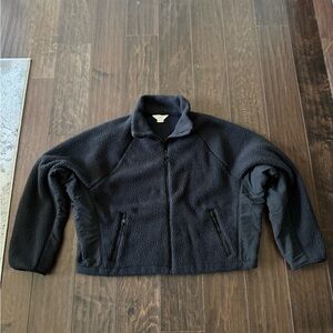 Vuori Women’s Alpine Jacket sz L Black Fleece Zip-Up Jacket loose fit